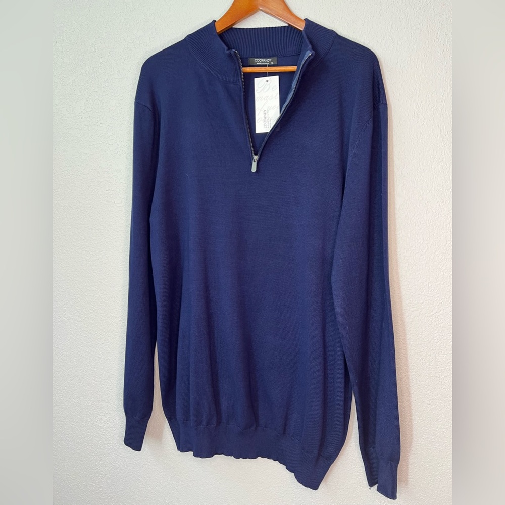 Coofandy Mens 3/4 Zip Sweater, NWT